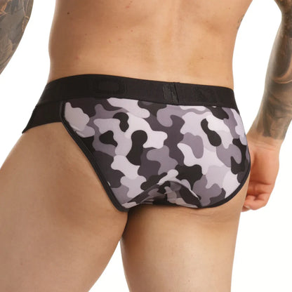 Combat Gray Brief back view by Gigo Underwear
