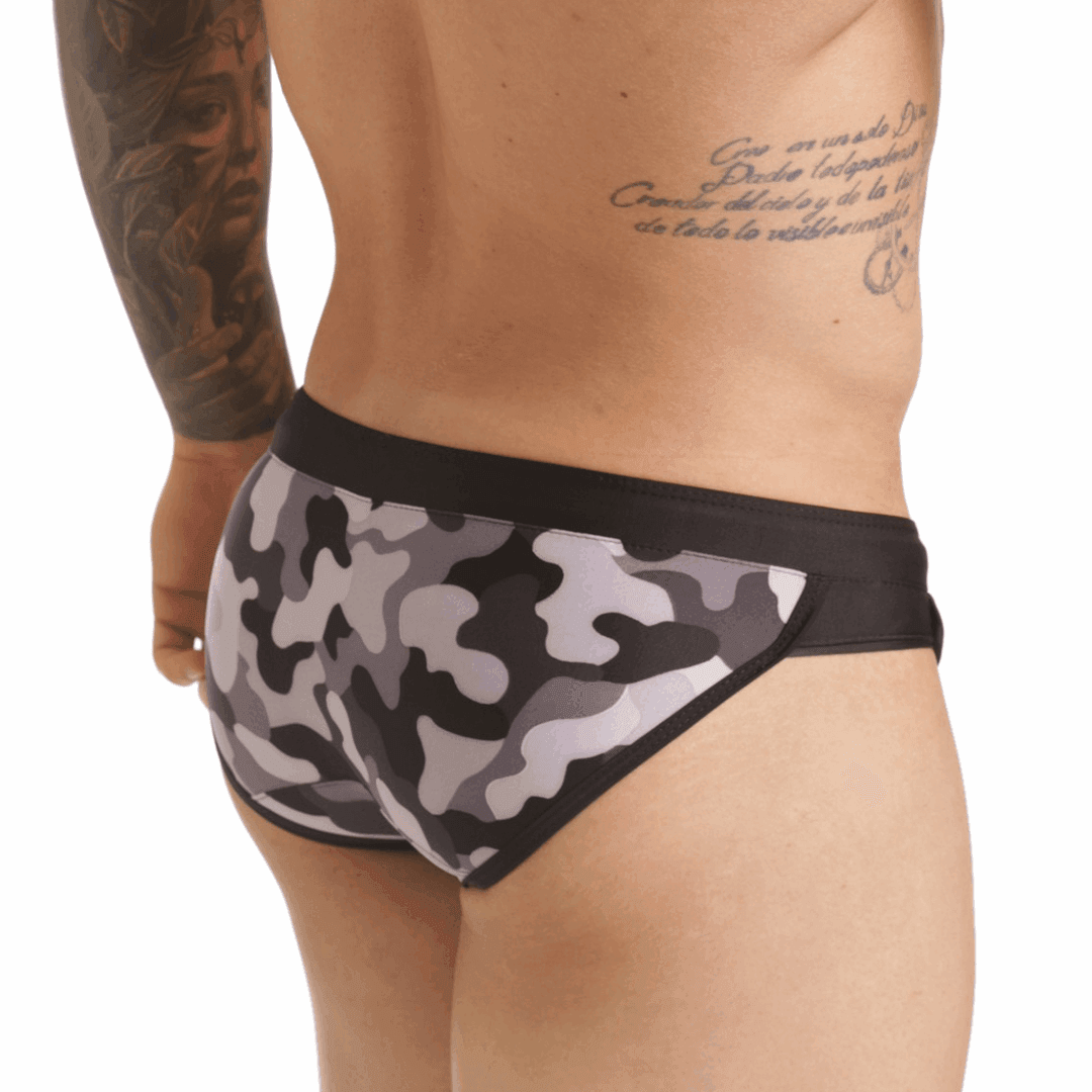 COMBAT GRAY SWIM BRIEF - Gigo Underwear