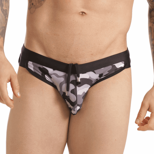 COMBAT GRAY SWIM BRIEF - Gigo Underwear