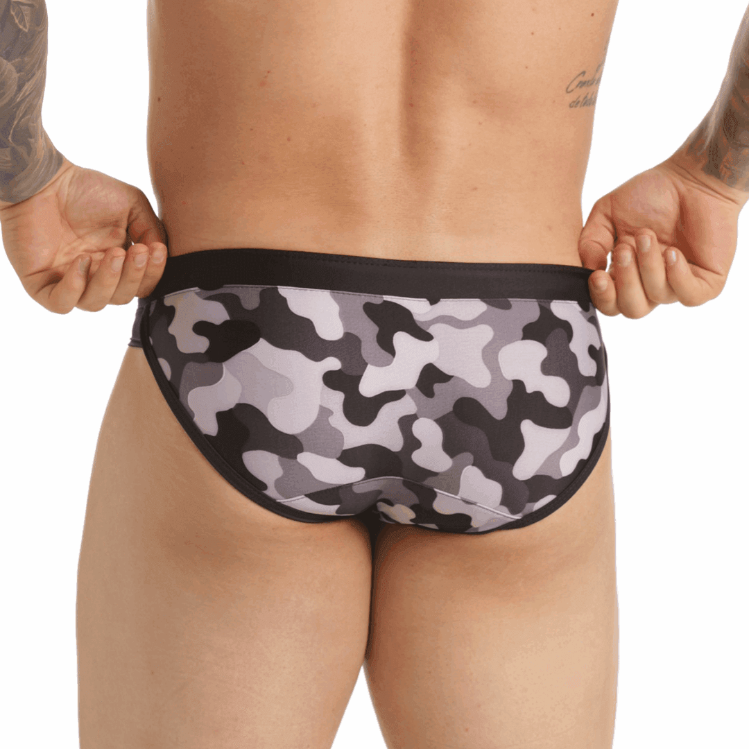 COMBAT GRAY SWIM BRIEF - Gigo Underwear