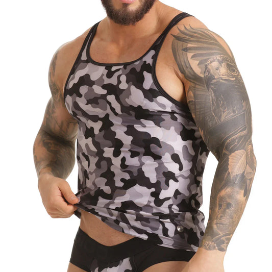 Combat Gray Tank by Gigo Underwear