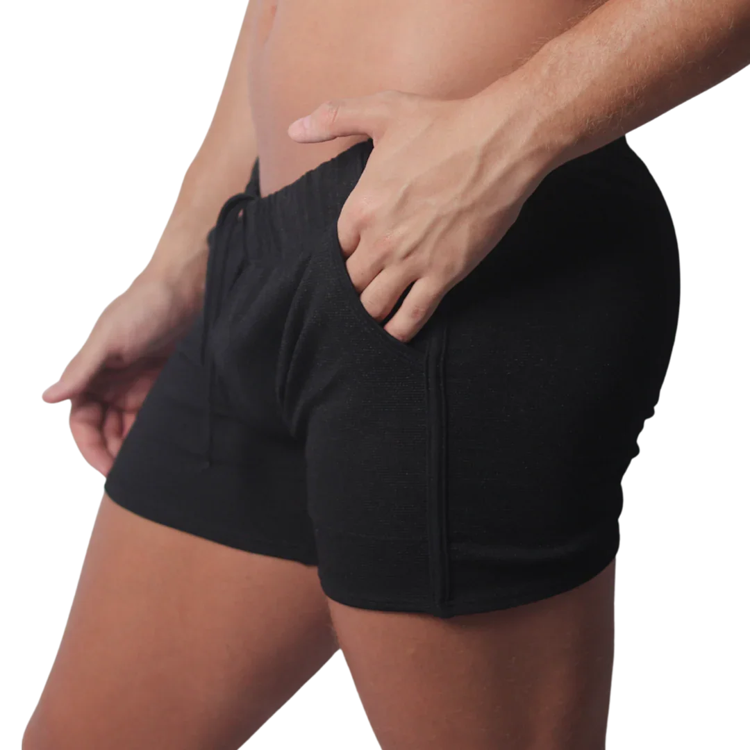 Cookie Black Short front view by Gigo Underwear