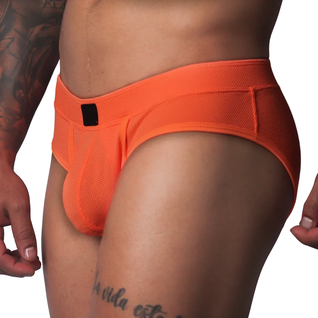 Cookie Orange Brief front view by Gigo Underwear
