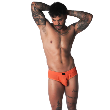 Cookie Orange Brief on model by Gigo Underwear