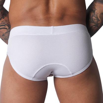 Cookie White Brief back view by Gigo Underwear