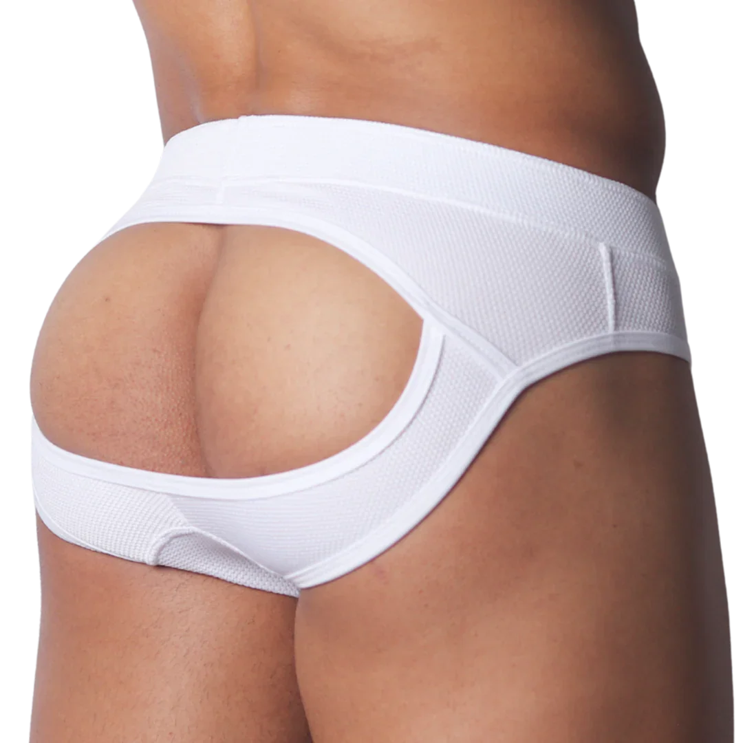 Cookie White Brief Jock front view by Gigo Underwear