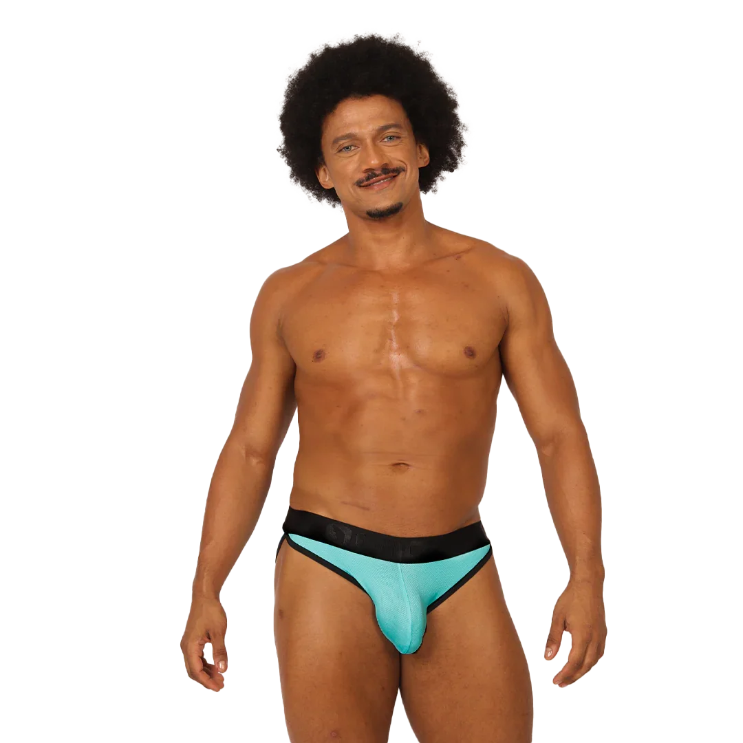 Cool Blue Brief on model by Gigo Underwear