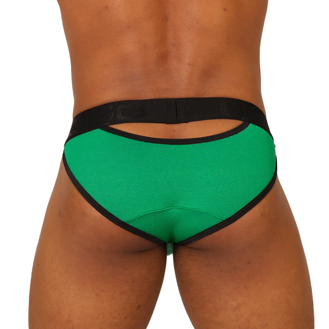 Cool Green Brief back view by Gigo Underwear