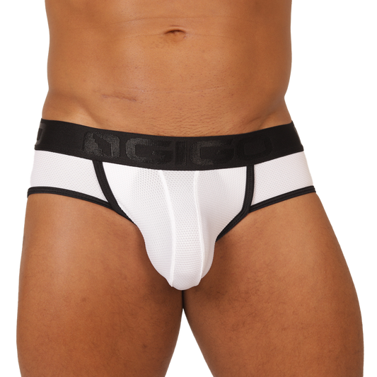 COOL WHITE JOCK THONG - Sexy Men's Jockstrap with Contrast Waistband