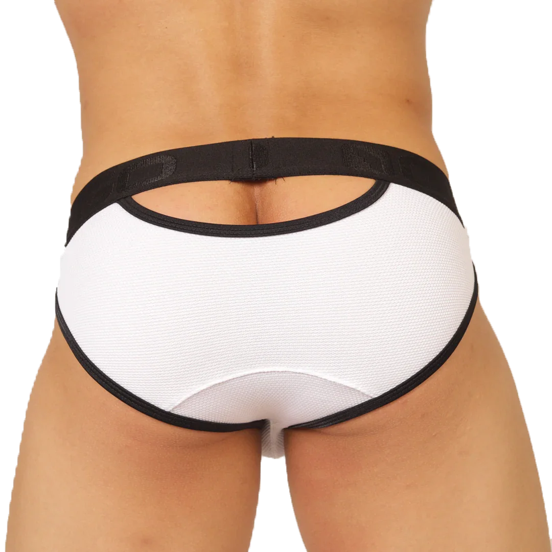 Cool White Brief back view by Gigo Underwear