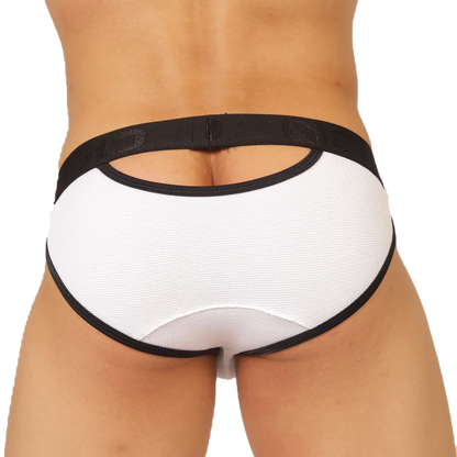 Cool White Brief back view by Gigo Underwear
