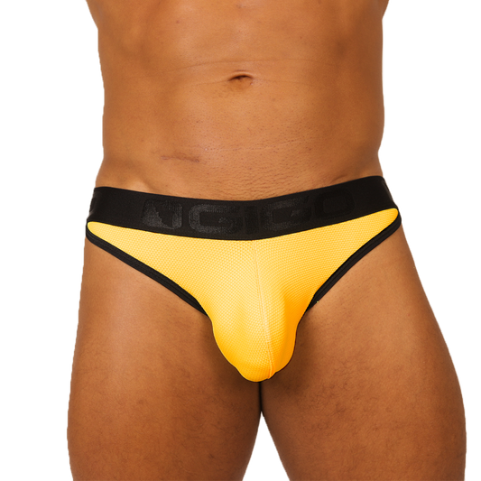 COOL YELLOW BRIEF - Bold Men's Brief with Contrasting Waistband