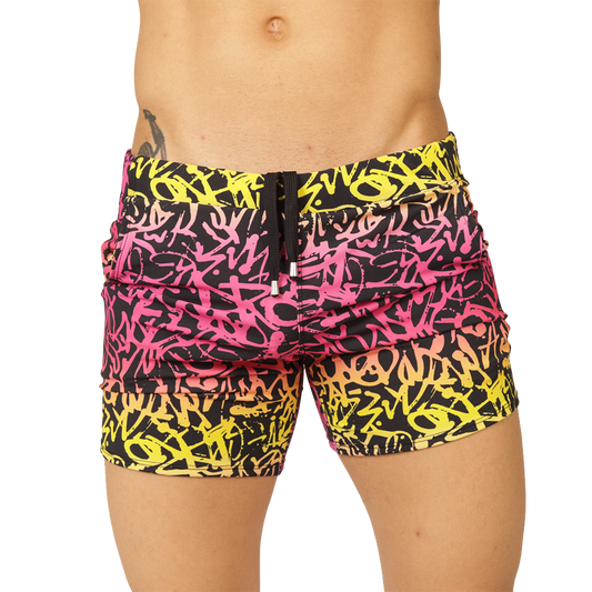 CRAZY BEACHWEAR - Bold Men's Brief with Contrasting Waistband