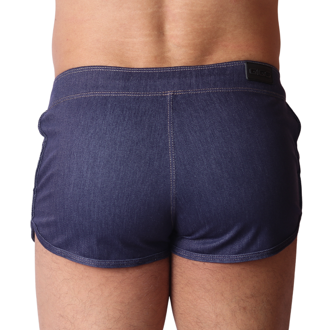 Denim Blue Hot Shorts back view by Gigo Underwear