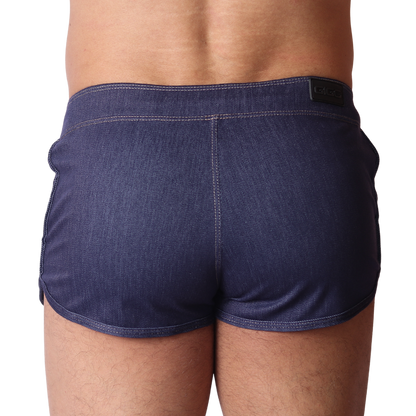 Denim Blue Hot Shorts back view by Gigo Underwear