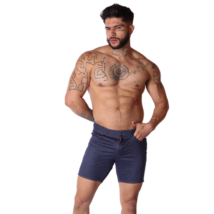Denim Blue Shorts on model by Gigo Underwear