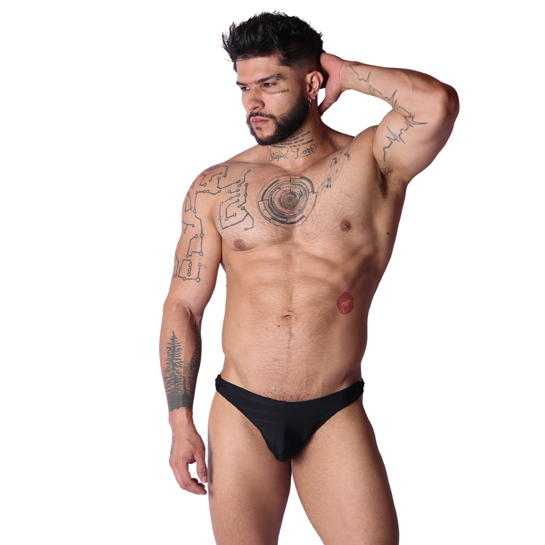 Dinamic Black Swim G String on model by Gigo Underwear