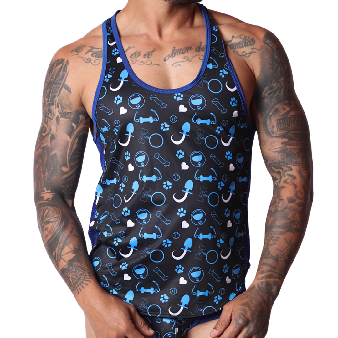 Dog Blue Tank by Gigo Underwear