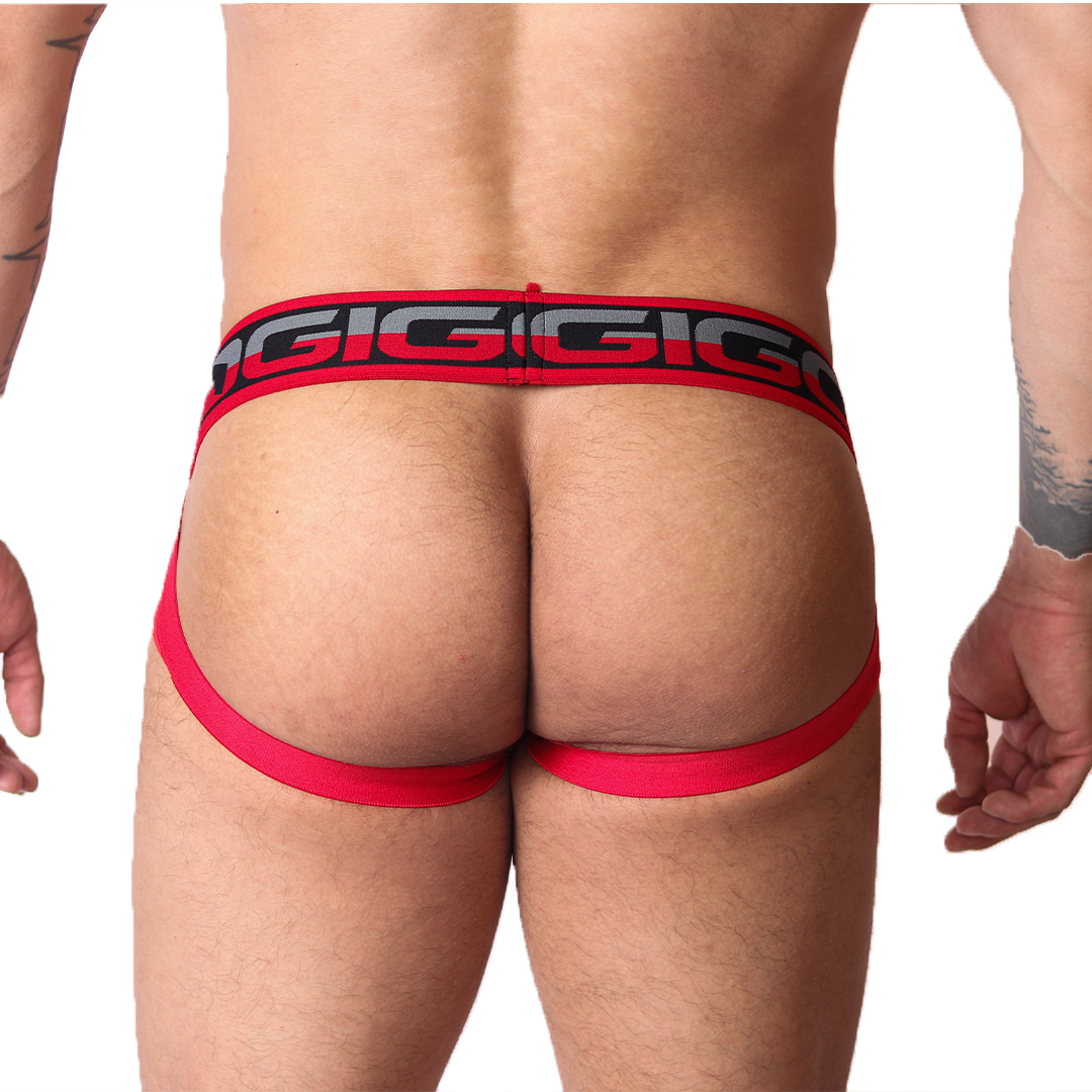 Dog Red Jockstrap back view by Gigo Underwear