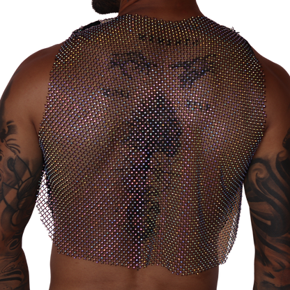 Diamond Black Crop Top back view by Gigo Underwear