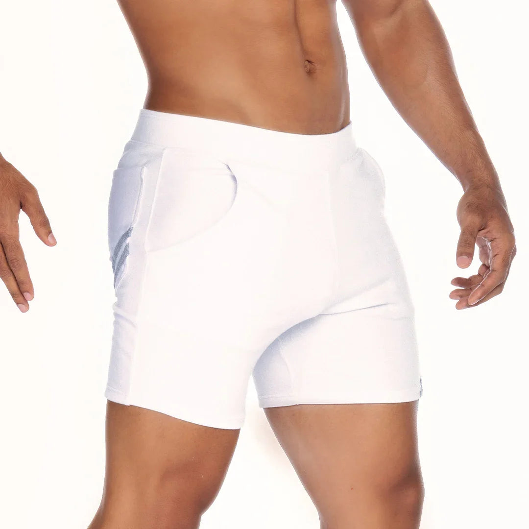 Energy White Short front view by Gigo Underwear