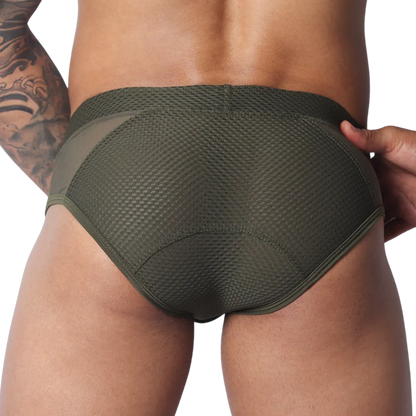 Evocative Green Brief back view by Gigo Underwear