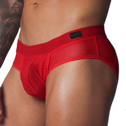 Evocative Red Brief front view by Gigo Underwear