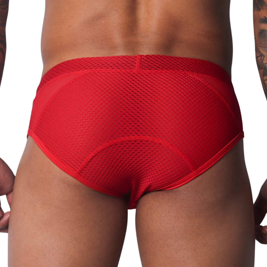 Evocative Red Brief back view by Gigo Underwear