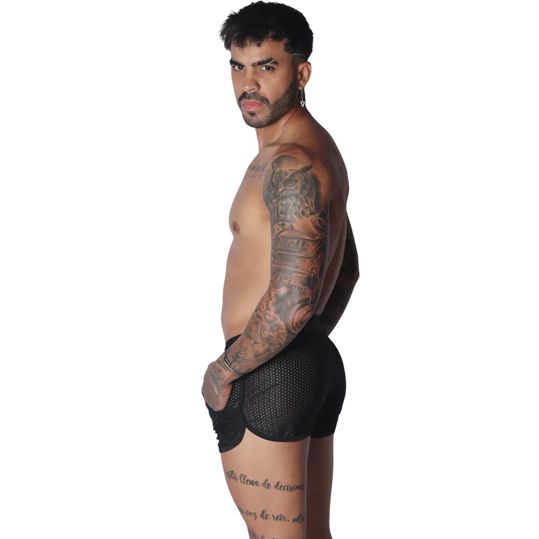 Exit Black Short on model by Gigo Underwear