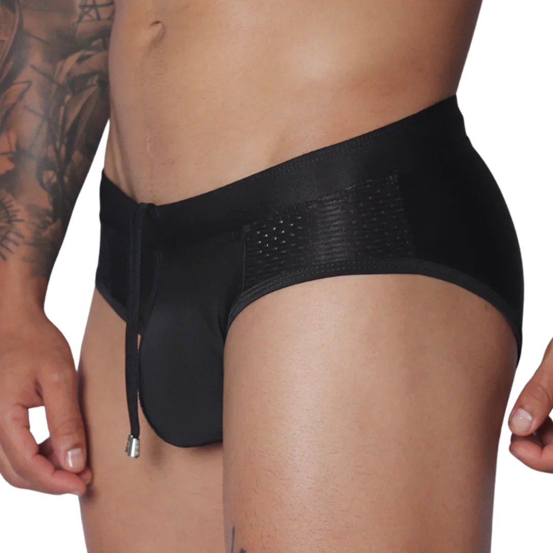 Exit Black Swim Brief front view by Gigo Underwear