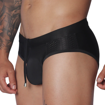 Exit Black Swim Brief front view by Gigo Underwear