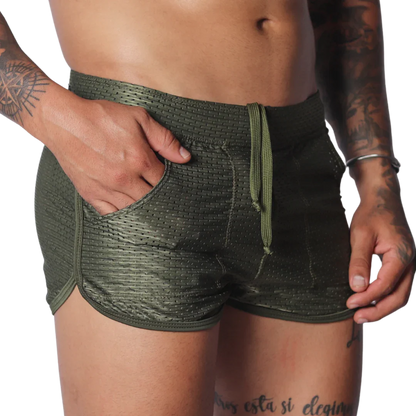 Exit Green Short front view by Gigo Underwear