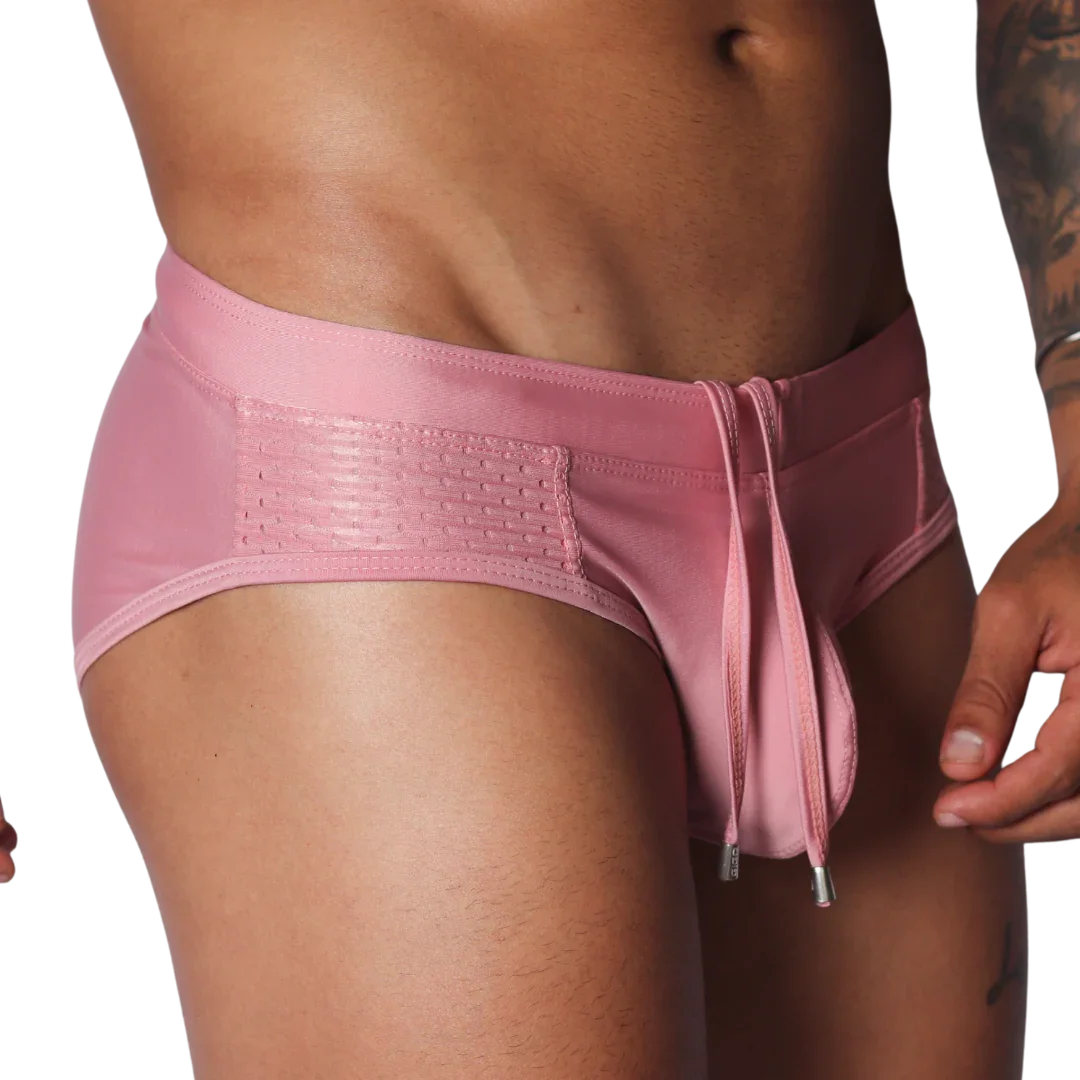 Exit Pink Swim Brief front view by Gigo Underwear