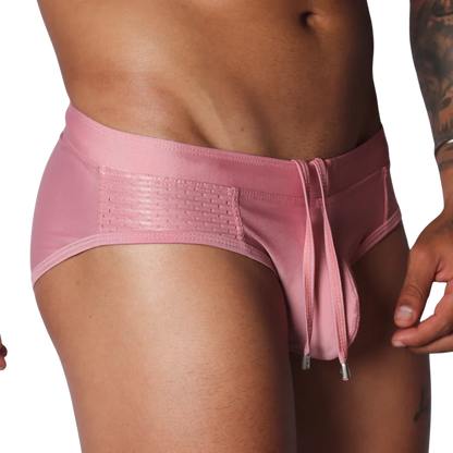 Exit Pink Swim Brief front view by Gigo Underwear