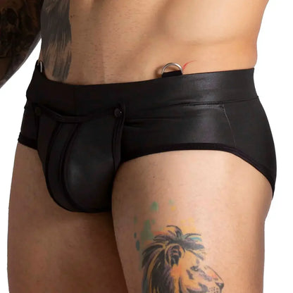 F Fetish Black Brief front view by Gigo Underwear