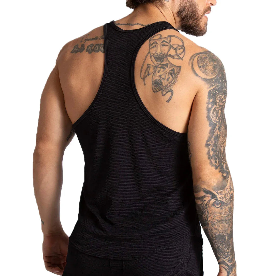 F Fetish Black Tank front view by Gigo Underwear