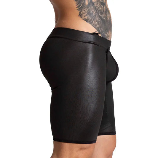 F Fetish Black Trunk Long front view by Gigo Underwear