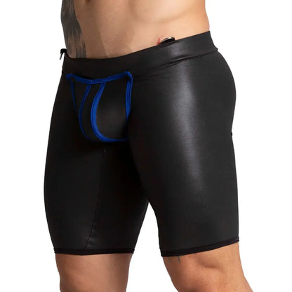 F Fetish Blue Trunk Long front view by Gigo Underwear