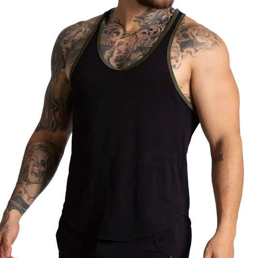 F Fetish Green Tank front view by Gigo Underwear