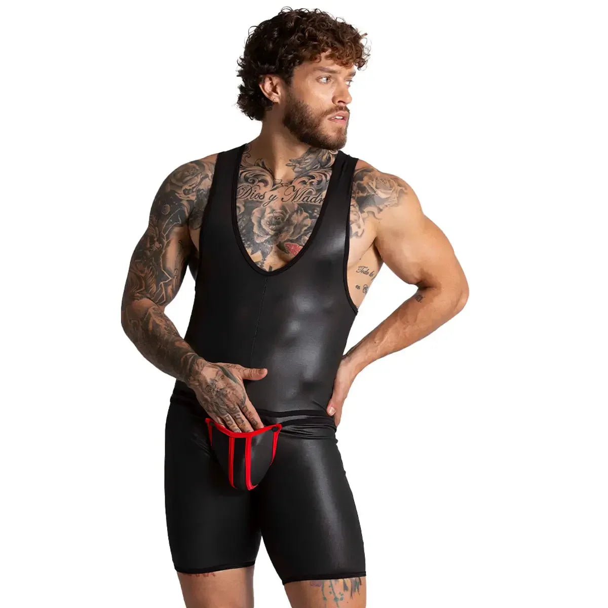 F Fetish Red Body on model by Gigo Underwear
