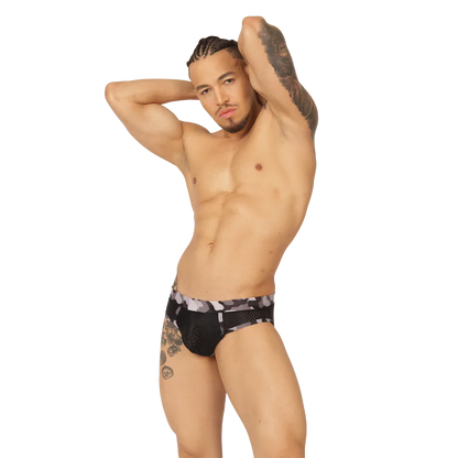Feeling Black Brief on model by Gigo Underwear