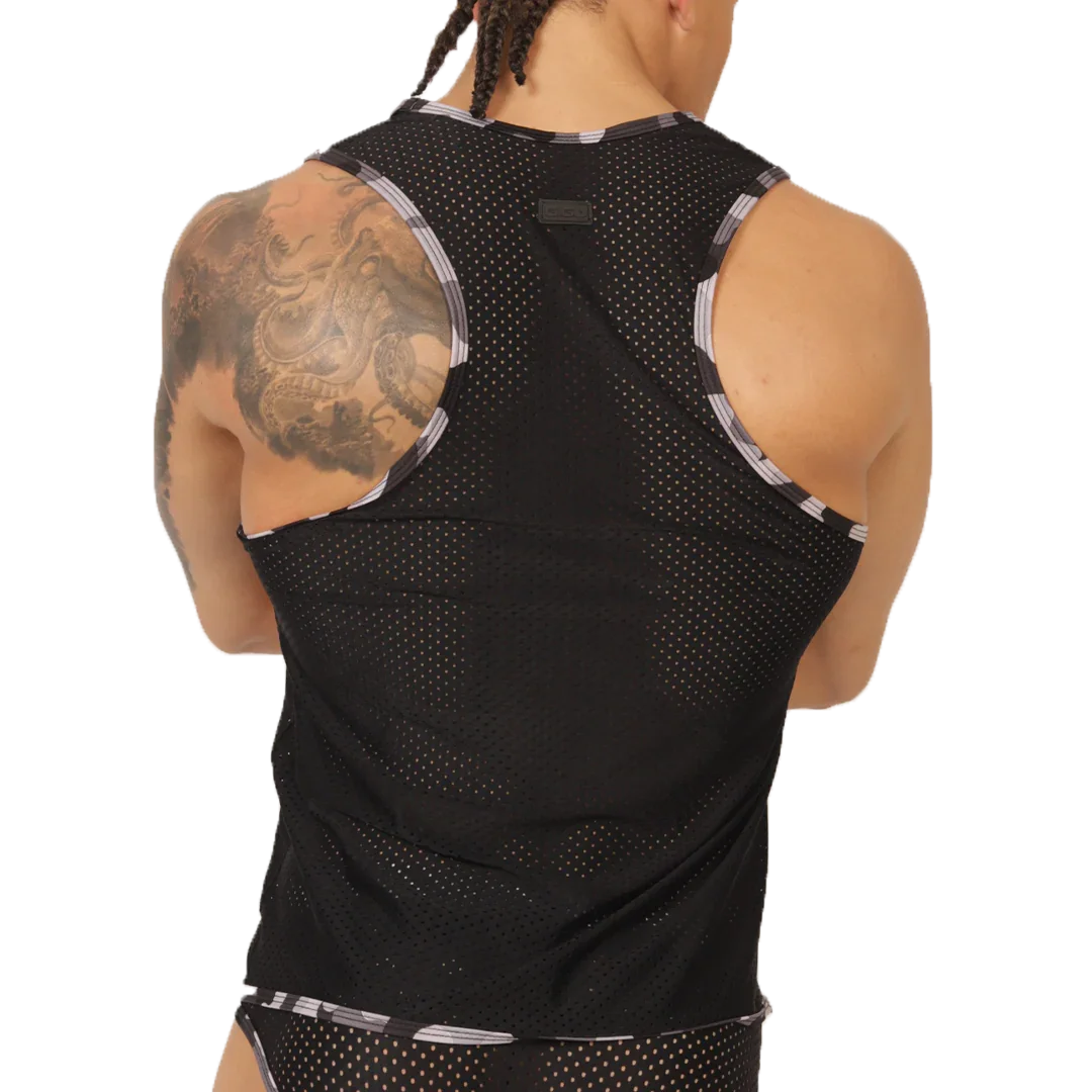 Feeling Black Tank front view by Gigo Underwear