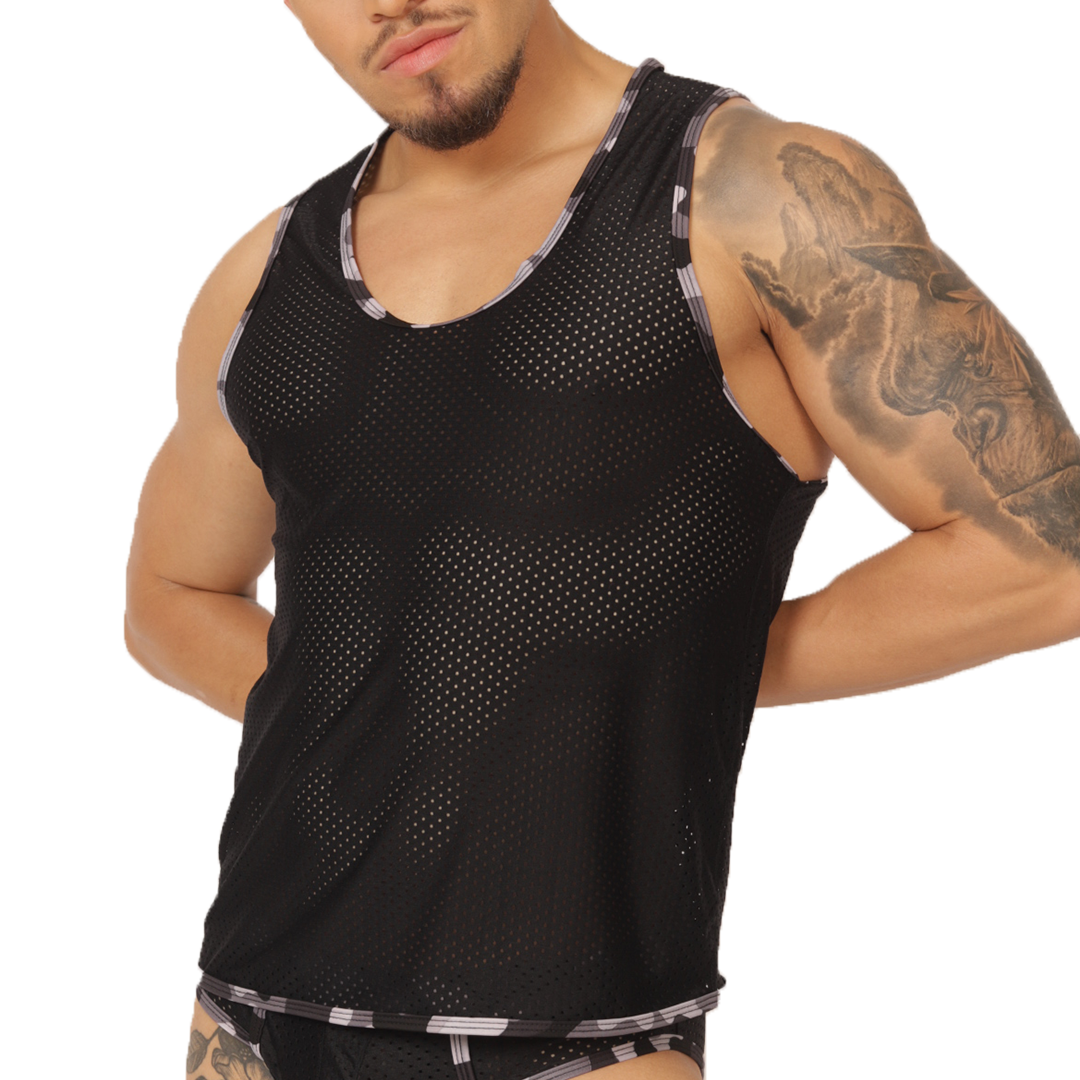 FEELING BLACK TANK - Gigo Underwear & MensWear
