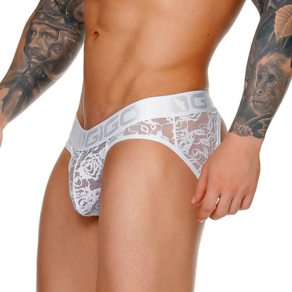 Female White Brief Jockstrap by Gigo Underwear