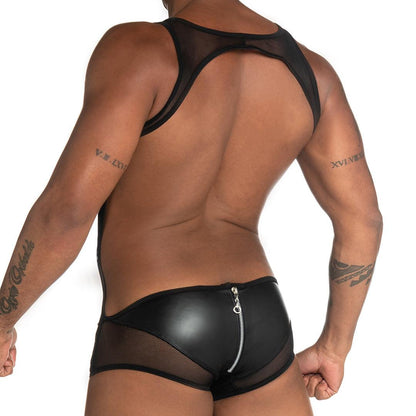 FETICHE BLACK ZIPPER SINGLET - Gigo Underwear & MensWear