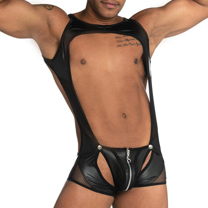 FETICHE BLACK ZIPPER SINGLET - Gigo Underwear & MensWear