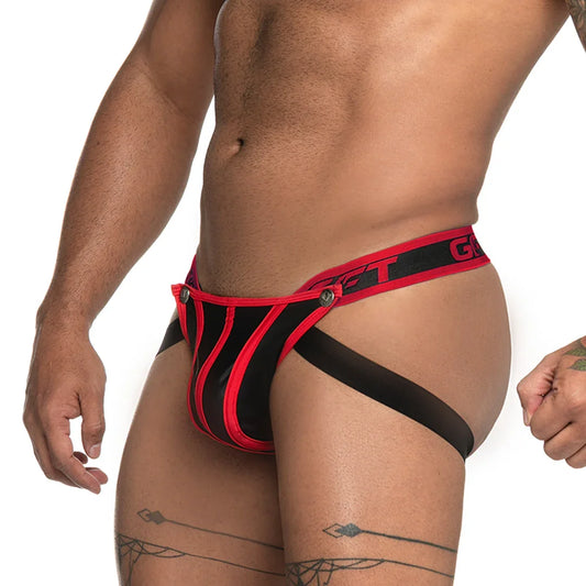 Fetiche Red Jockstrap front view by Gigo Underwear