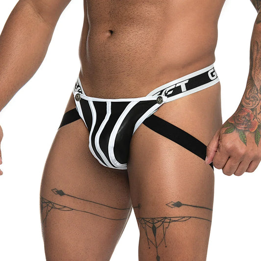 Fetiche White Jockstrap front view by Gigo Underwear