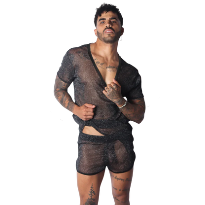 Flash Black Tshirt on model by Gigo Underwear