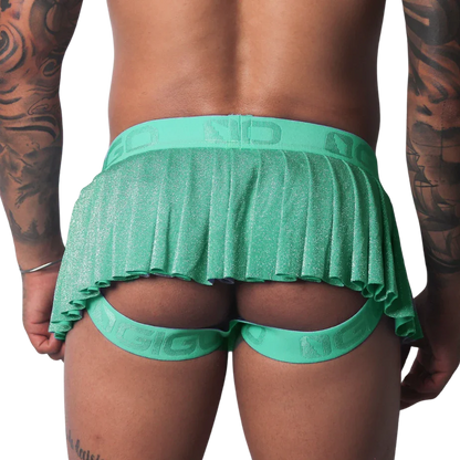 Flash Green Skirt back view by Gigo Underwear
